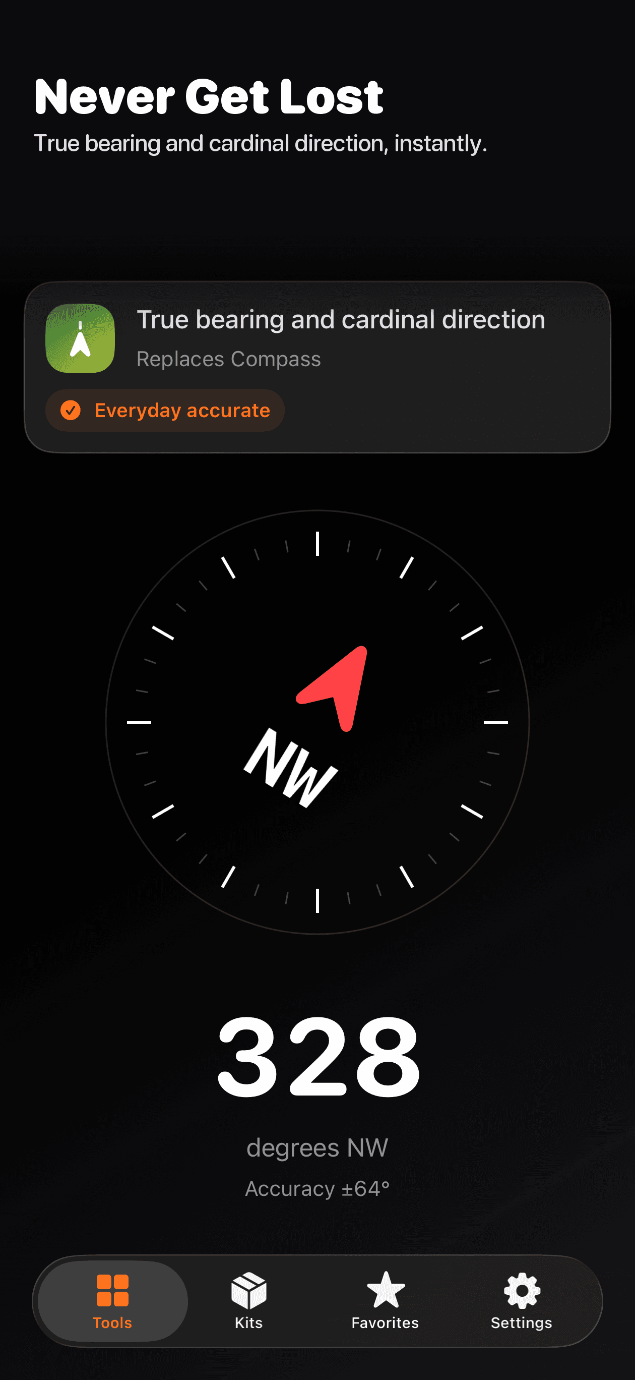 Compass tool screen